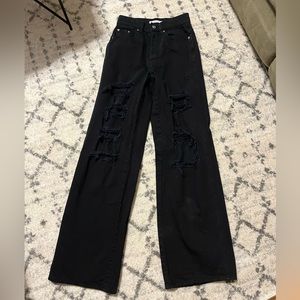 Pacsun Black Distressed Baggy Jeans